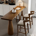 Tables de bar modernes à double piétement en bois brun