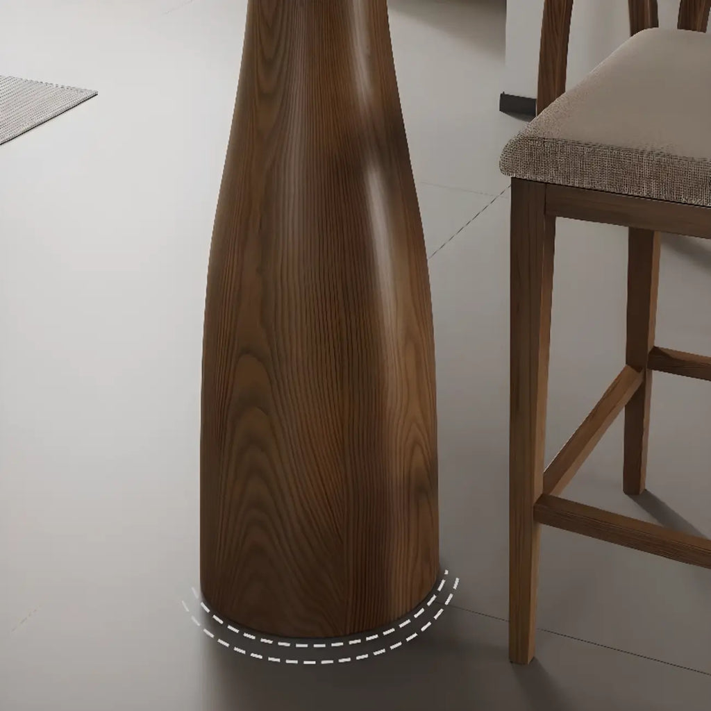 Tables de bar modernes à double piétement en bois brun