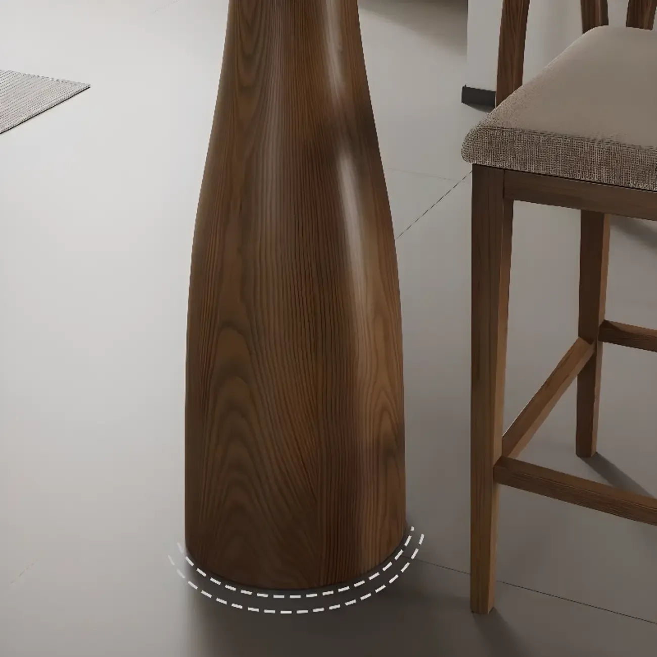 Tables de bar modernes à double piétement en bois brun