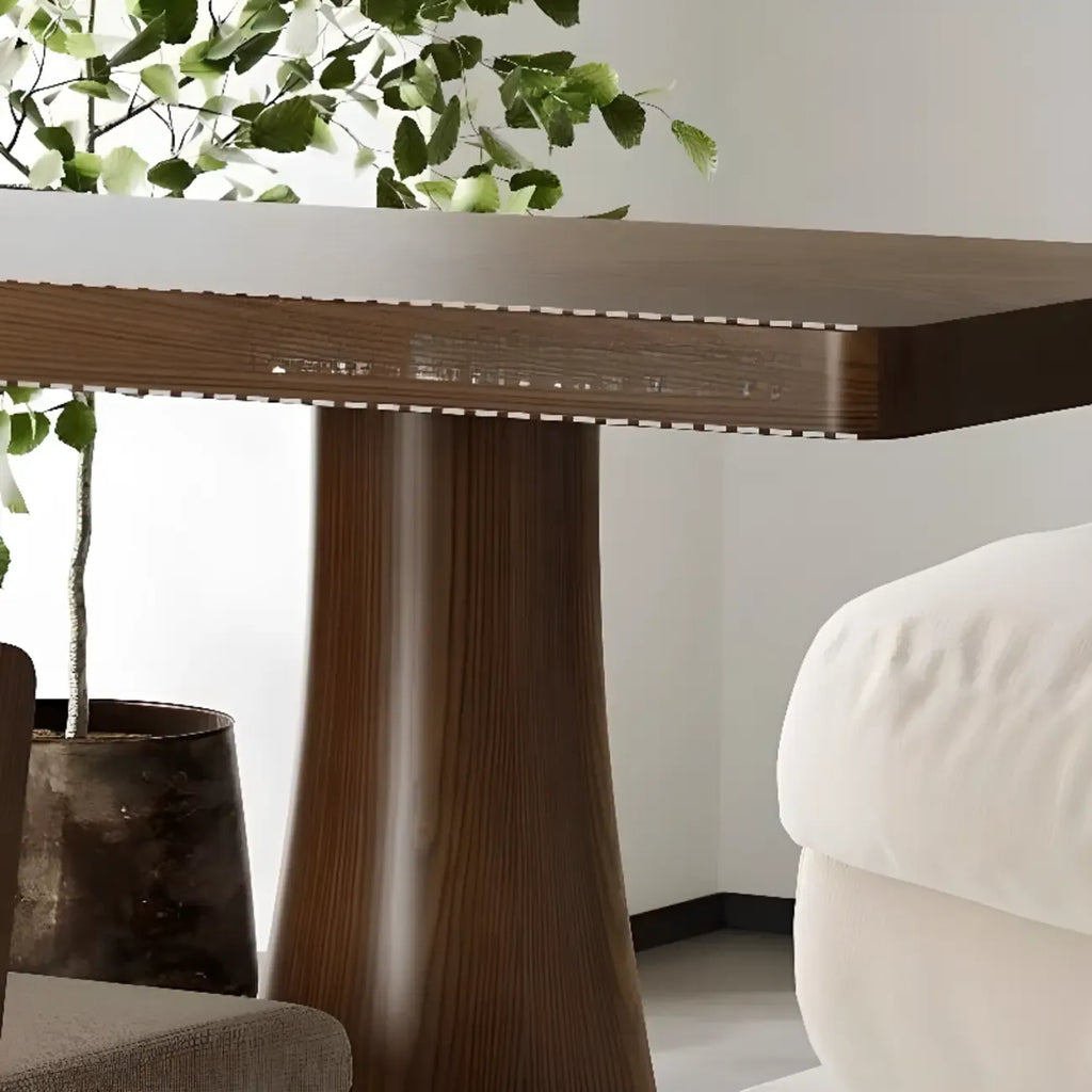 Tables de bar modernes à double piétement en bois brun