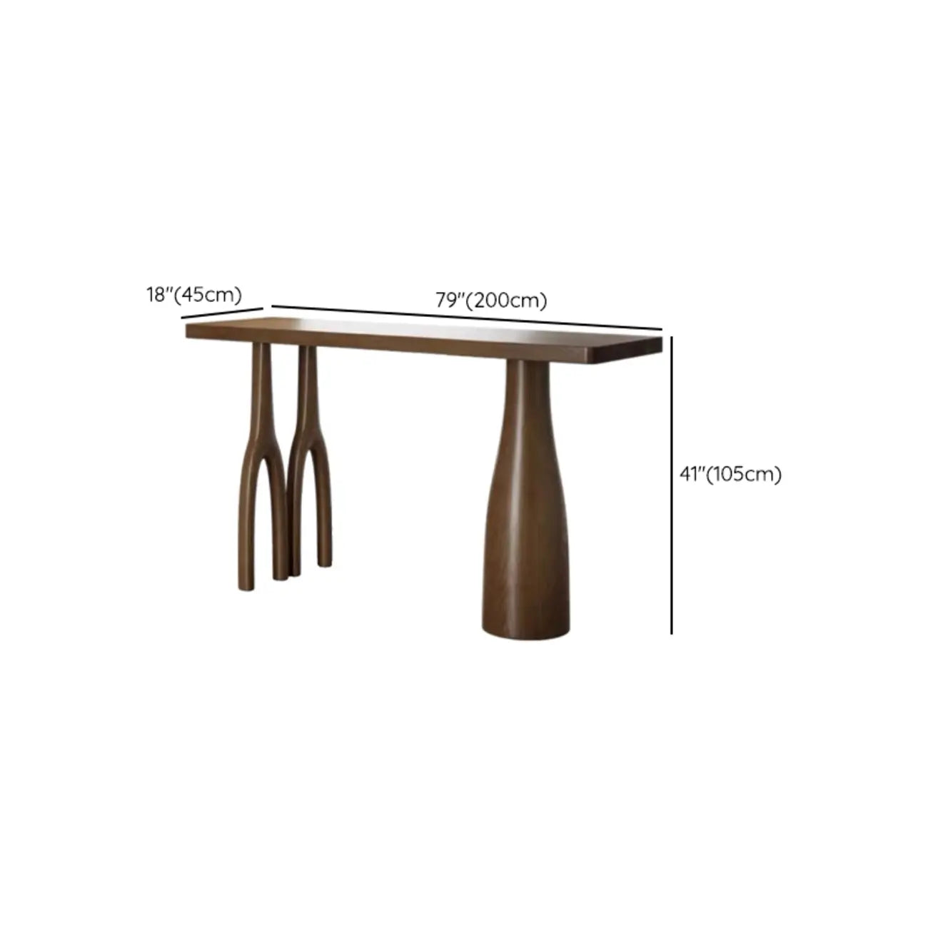 Tables de bar modernes à double piétement en bois brun