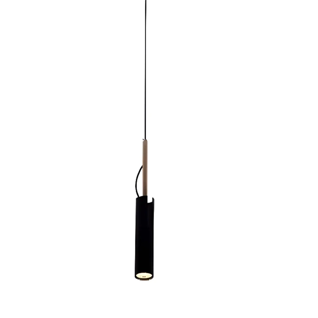 Lampada a Sospensione Regolabile Cilindrica in Metallo Nero