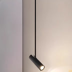Lampada a Sospensione Regolabile Cilindrica in Metallo Nero