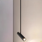 Lampada a Sospensione Regolabile Cilindrica in Metallo Nero
