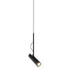 Lampada a Sospensione Regolabile Cilindrica in Metallo Nero