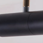Lampada a Sospensione Regolabile Cilindrica in Metallo Nero
