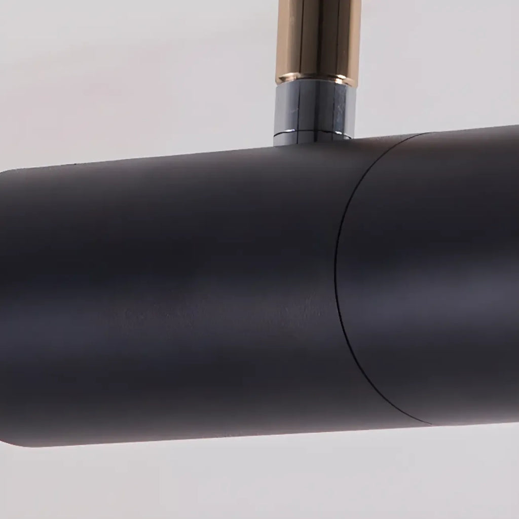 Lampada a Sospensione Regolabile Cilindrica in Metallo Nero