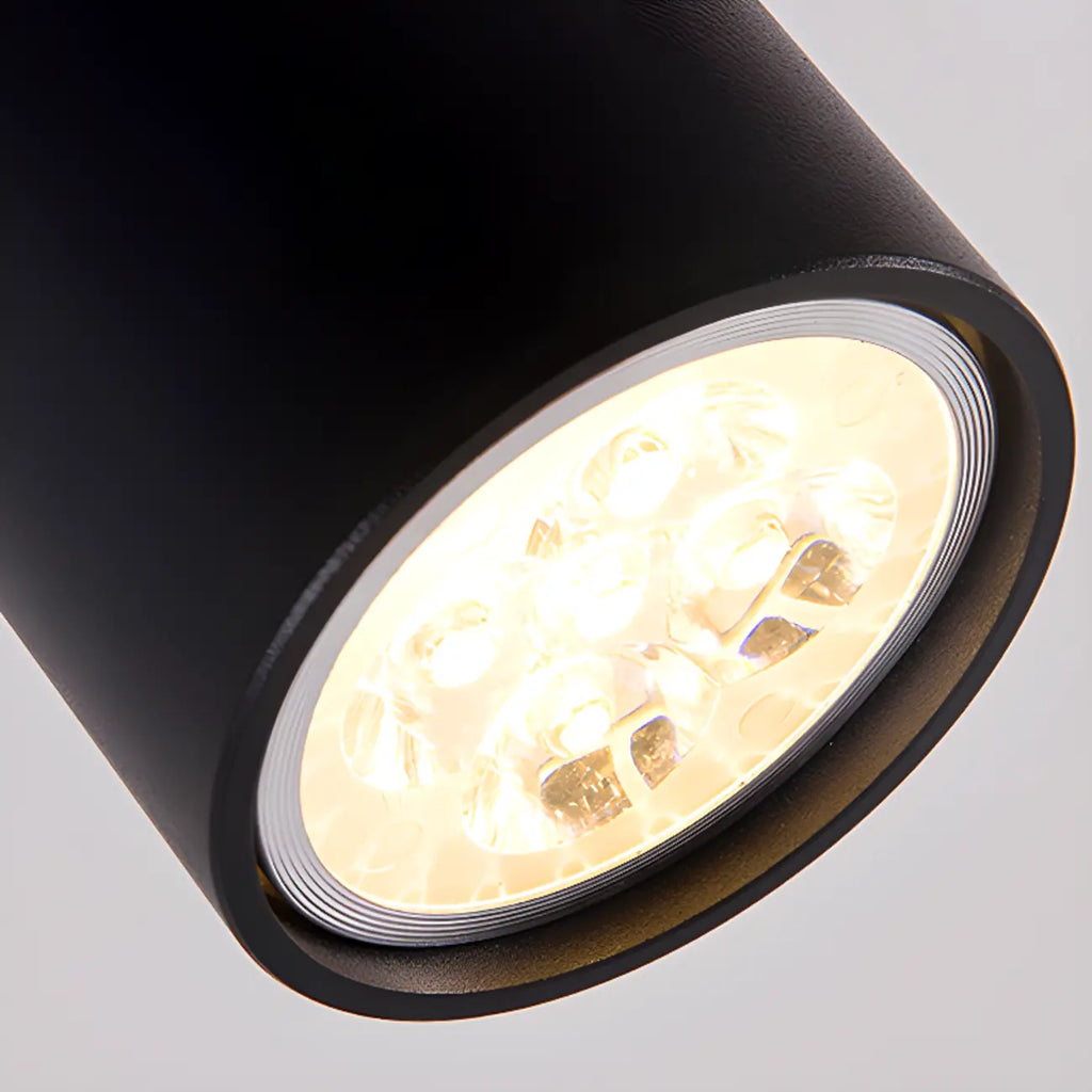 Lampada a Sospensione Regolabile Cilindrica in Metallo Nero
