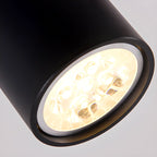 Lampada a Sospensione Regolabile Cilindrica in Metallo Nero