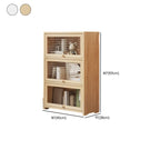 Bibliothèque vitrine classique à 5 étagères en bois massif finition naturelle