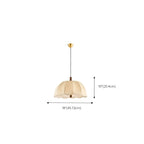 Suspension moderne en tissu beige à motif floral avec dôme