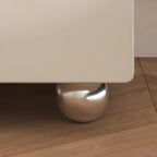Table de chevet contemporaine en bois crème brillant à 2 tiroirs