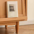 Armoire rectangulaire 4 portes vitrées en pin brun