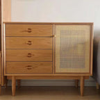Meuble de rangement rectangulaire moderne en bois naturel pour salon