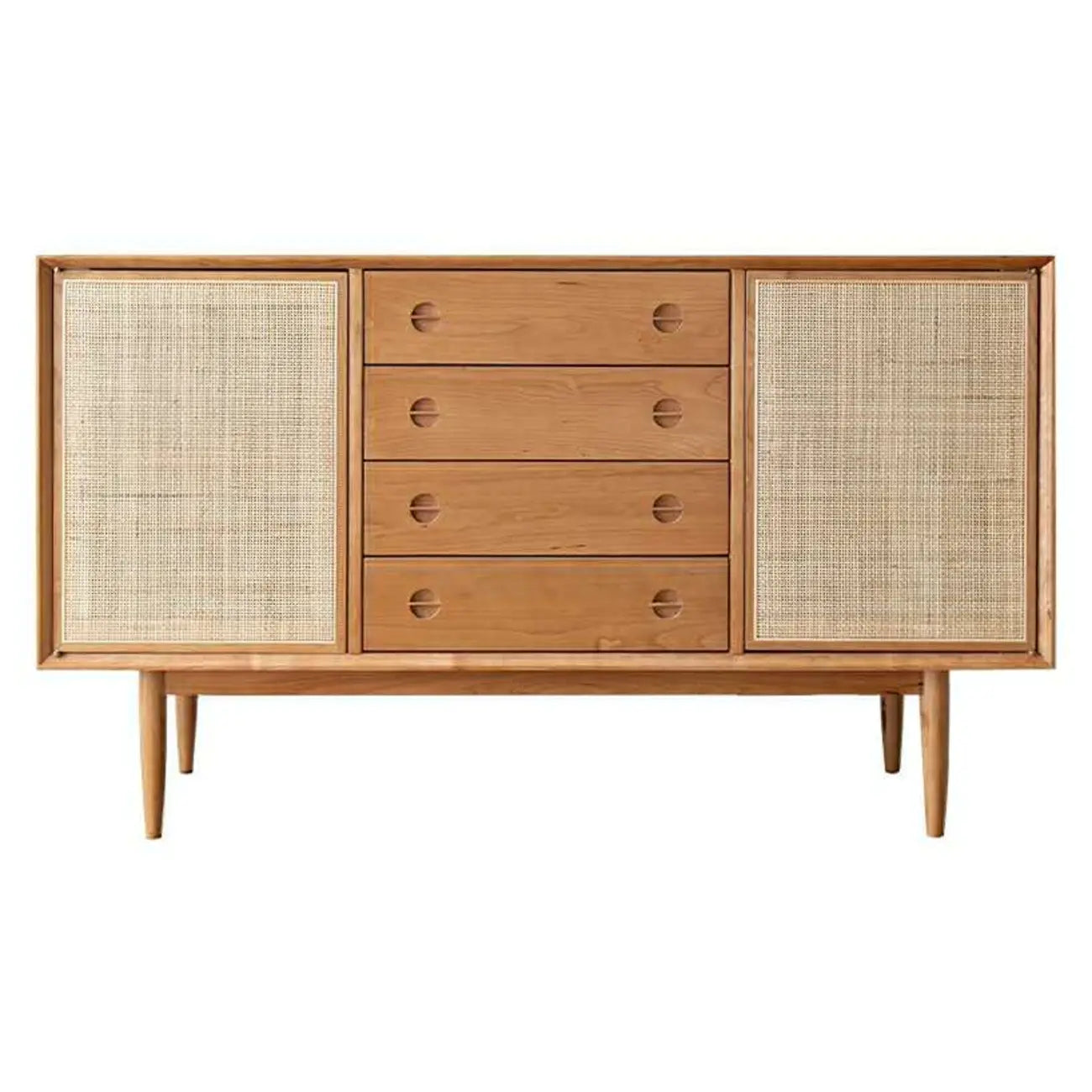 Meuble de rangement rectangulaire moderne en bois naturel pour salon