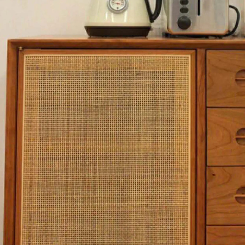 Meuble de rangement rectangulaire moderne en bois naturel pour salon