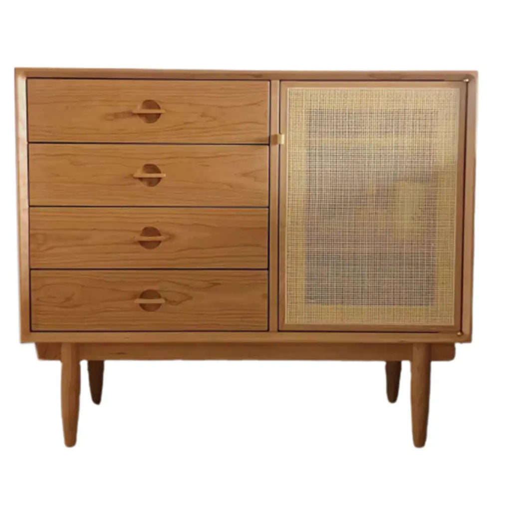 Meuble de rangement rectangulaire moderne en bois naturel pour salon