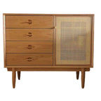 Meuble de rangement rectangulaire moderne en bois naturel pour salon