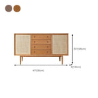 Meuble de rangement rectangulaire moderne en bois naturel pour salon