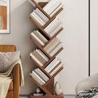 Étagère en bois brun noyer, étroite, à motif zigzag