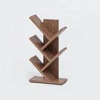 Étagère en bois brun noyer, étroite, à motif zigzag