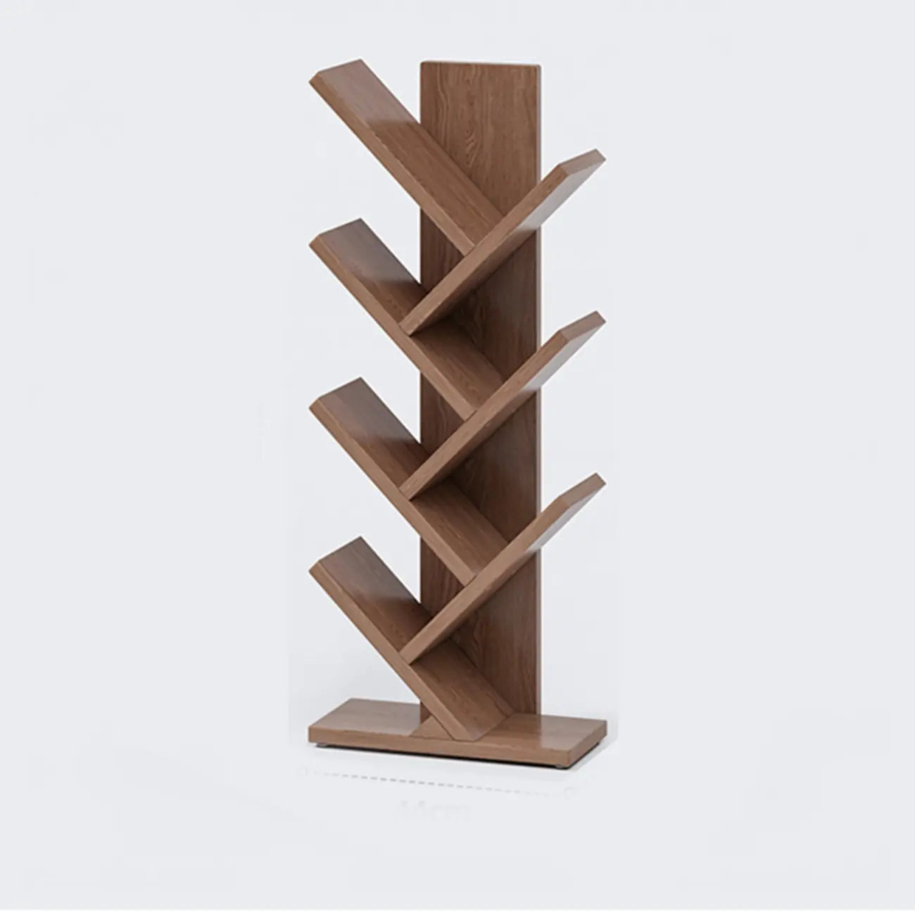 Étagère en bois brun noyer, étroite, à motif zigzag
