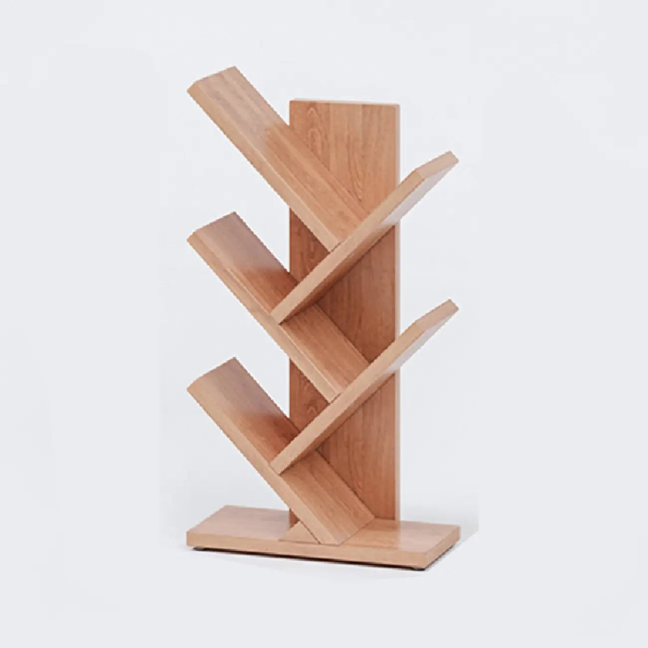 Étagère en bois brun noyer, étroite, à motif zigzag