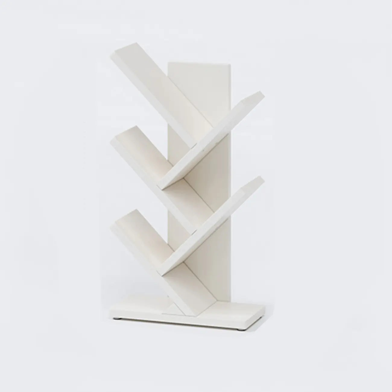 Étagère en bois brun noyer, étroite, à motif zigzag