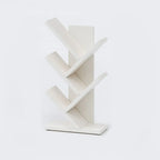 Étagère en bois brun noyer, étroite, à motif zigzag