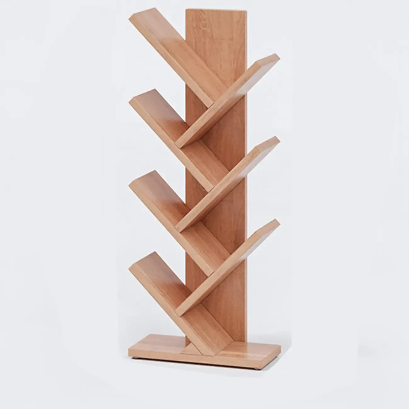 Étagère en bois brun noyer, étroite, à motif zigzag