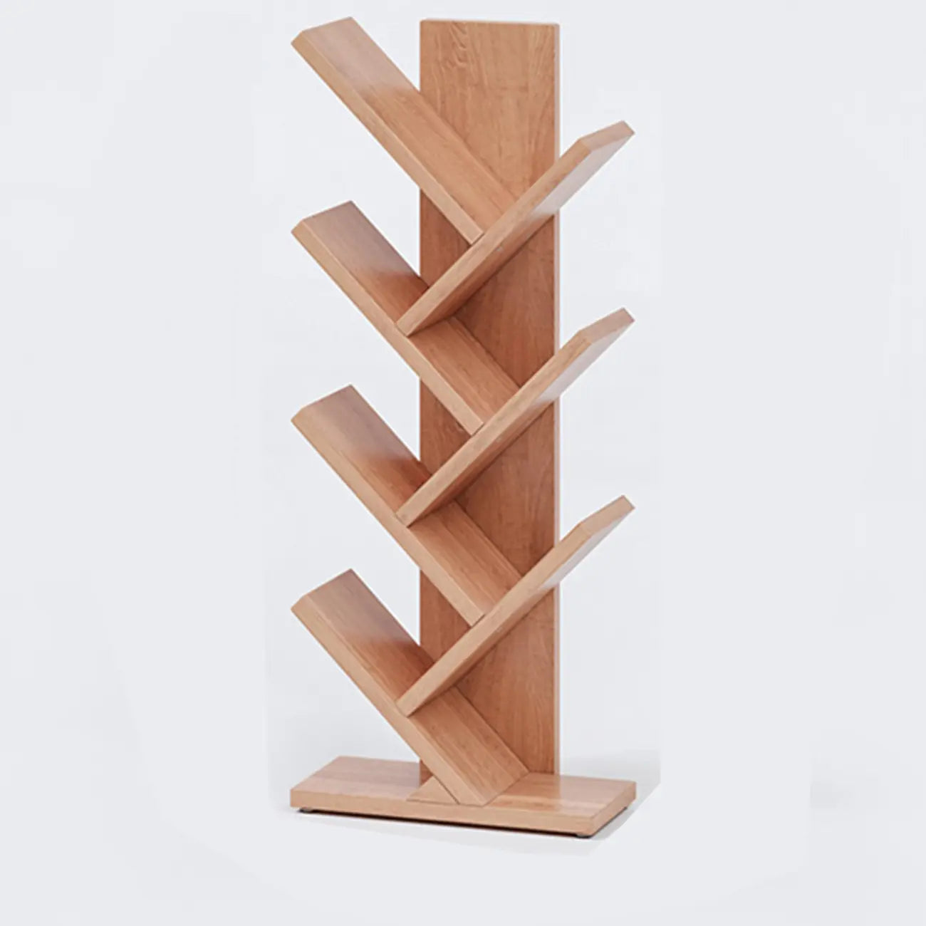Étagère en bois brun noyer, étroite, à motif zigzag