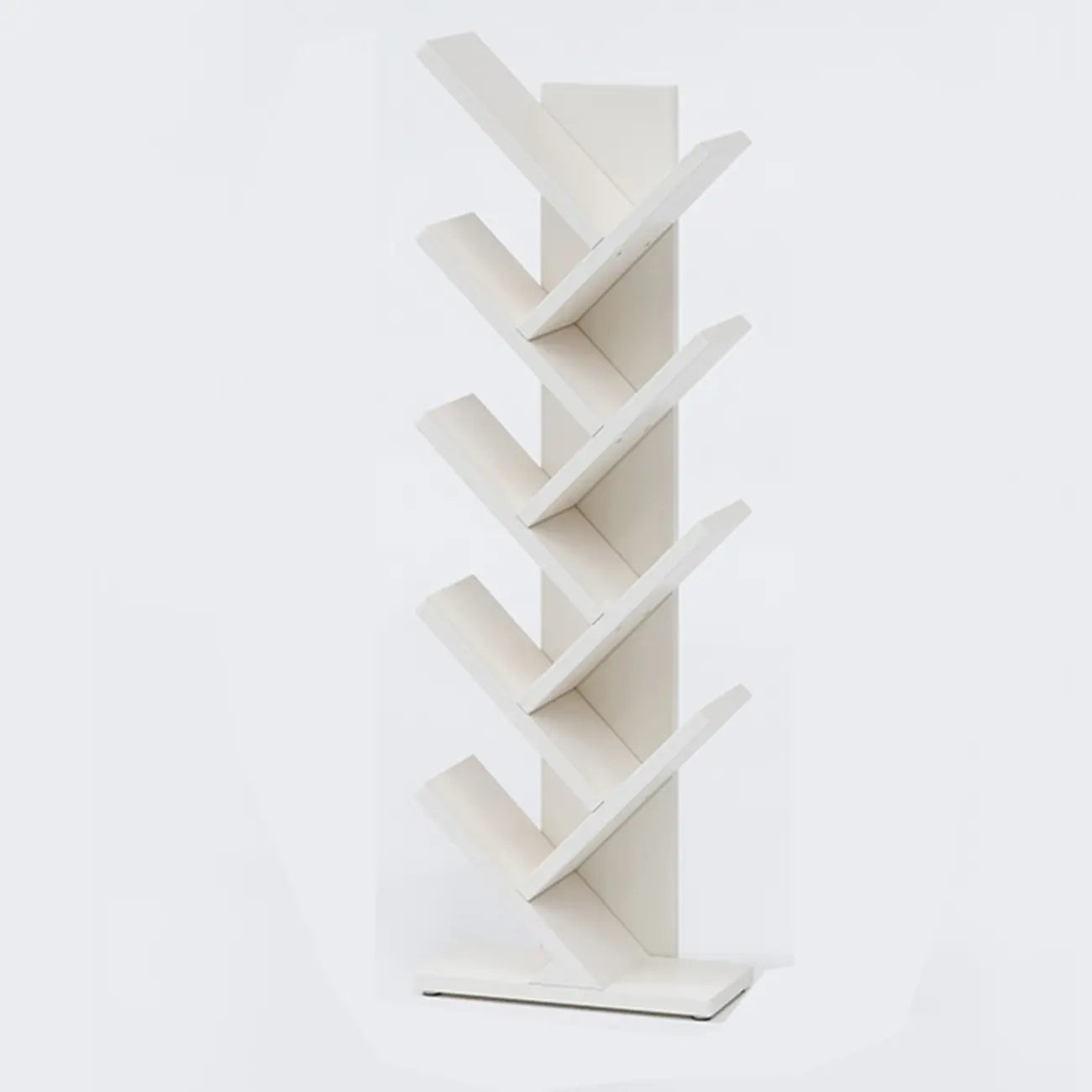Étagère en bois brun noyer, étroite, à motif zigzag