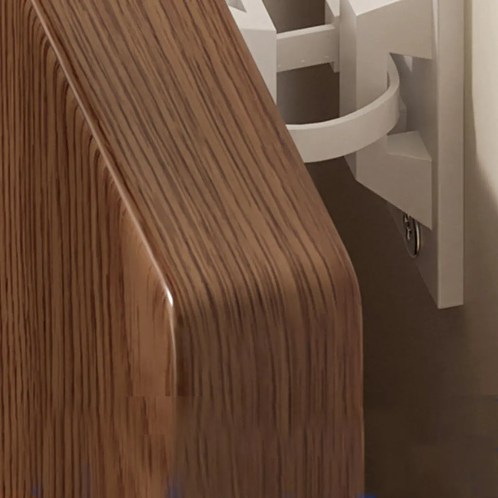Étagère en bois brun noyer, étroite, à motif zigzag