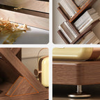 Étagère en bois brun noyer, étroite, à motif zigzag