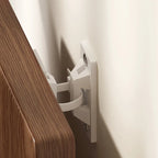 Étagère en bois brun noyer, étroite, à motif zigzag