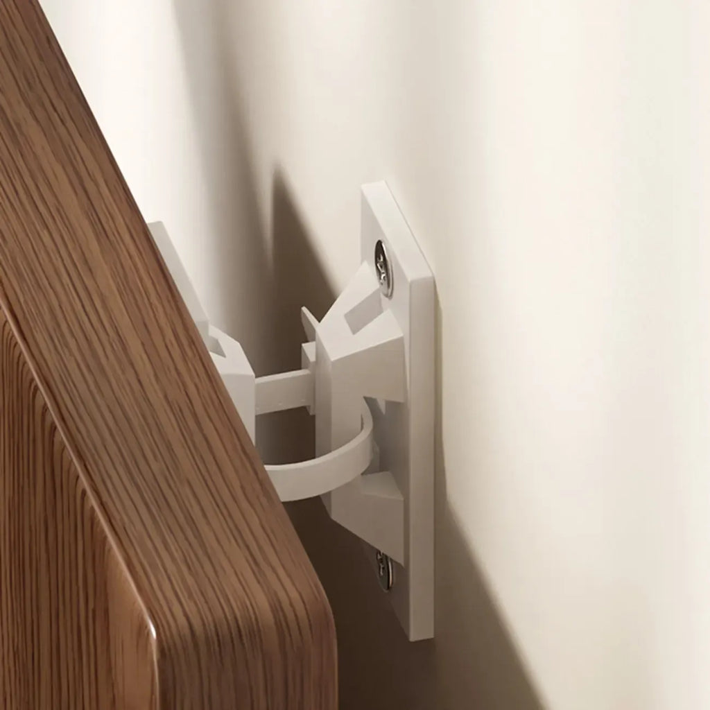 Étagère en bois brun noyer, étroite, à motif zigzag