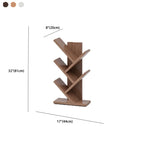 Étagère en bois brun noyer, étroite, à motif zigzag