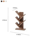 Étagère en bois brun noyer, étroite, à motif zigzag