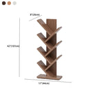 Étagère en bois brun noyer, étroite, à motif zigzag