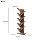 Étagère en bois brun noyer, étroite, à motif zigzag