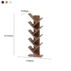 Étagère en bois brun noyer, étroite, à motif zigzag