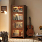 Bibliothèque verticale contemporaine à 5 étagères en bois brun noyer