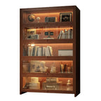 Bibliothèque verticale contemporaine à 5 étagères en bois brun noyer