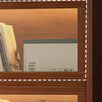 Bibliothèque verticale contemporaine à 5 étagères en bois brun noyer