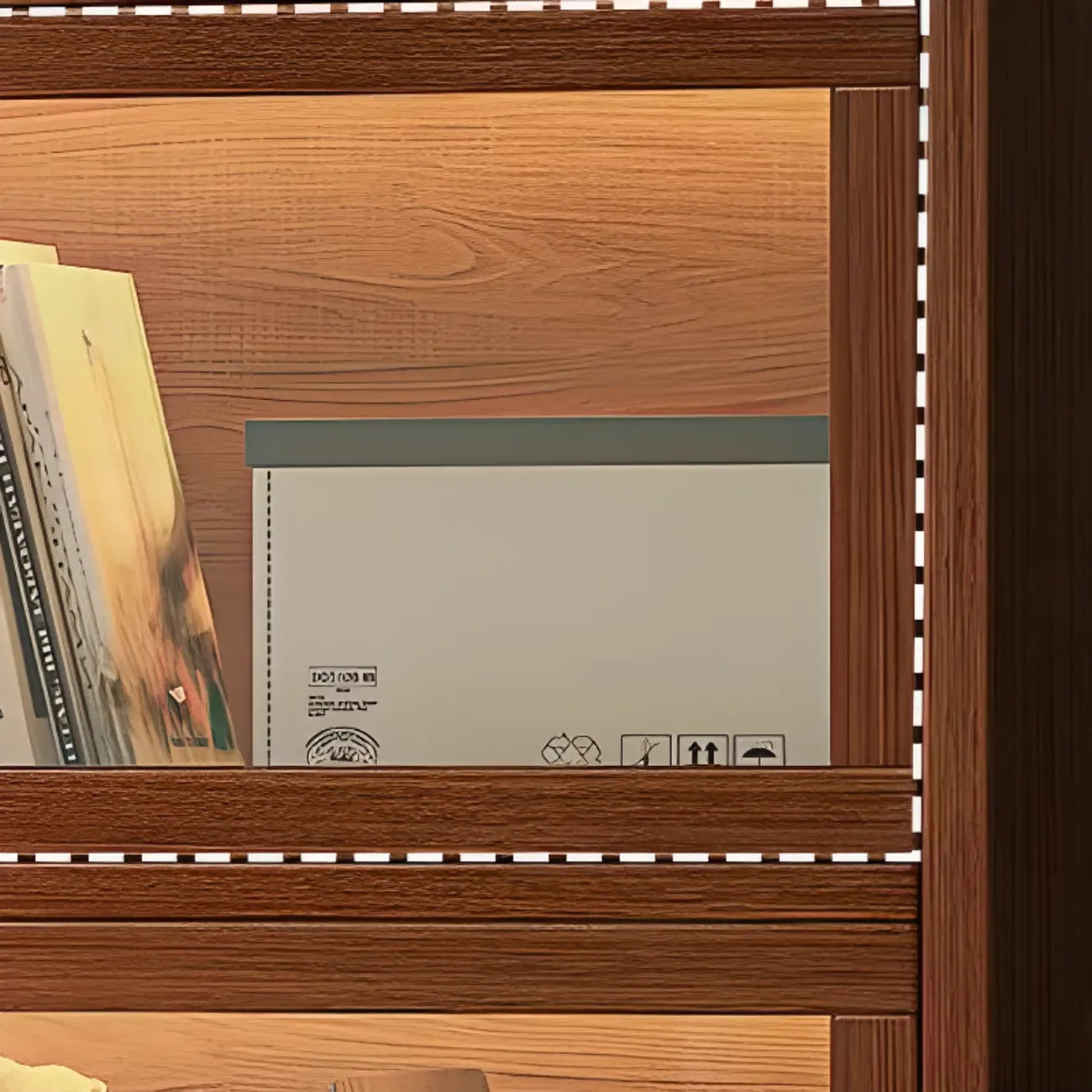 Bibliothèque verticale contemporaine à 5 étagères en bois brun noyer