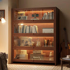 Bibliothèque verticale contemporaine à 5 étagères en bois brun noyer
