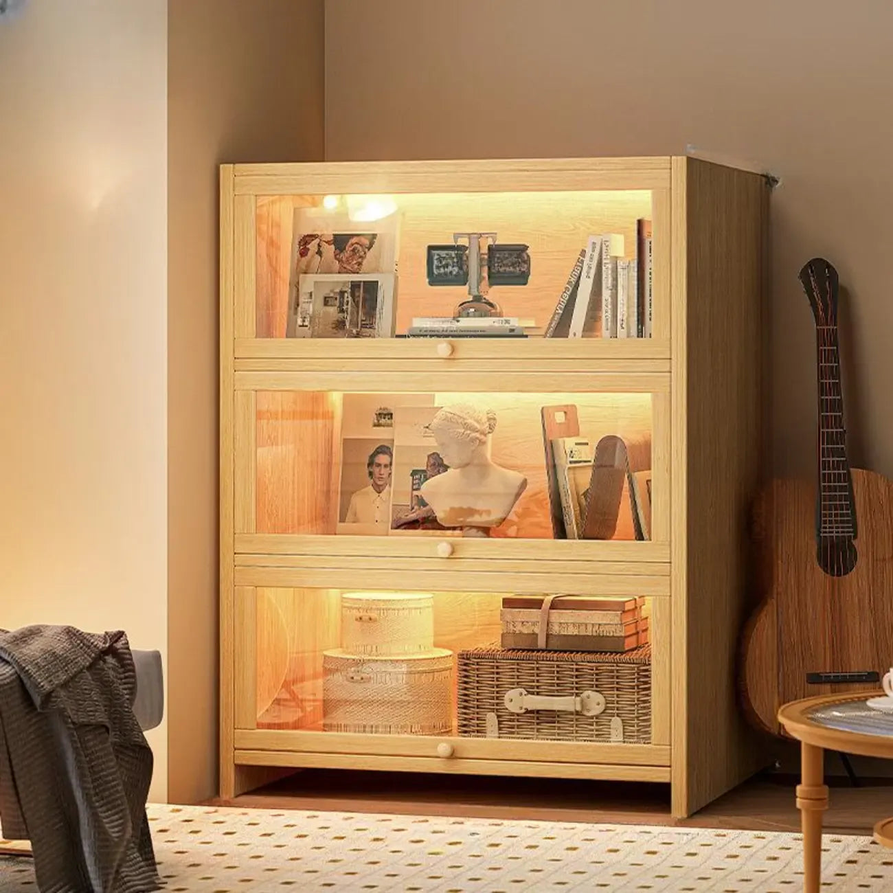 Bibliothèque verticale contemporaine à 5 étagères en bois brun noyer