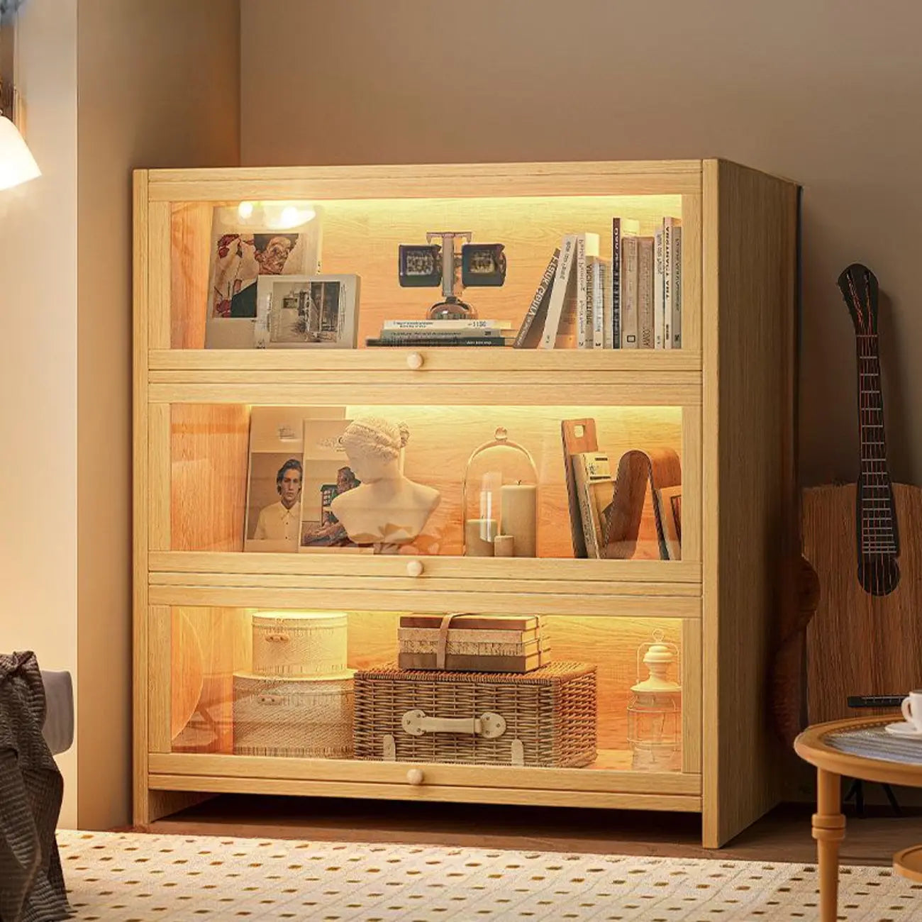 Bibliothèque verticale contemporaine à 5 étagères en bois brun noyer