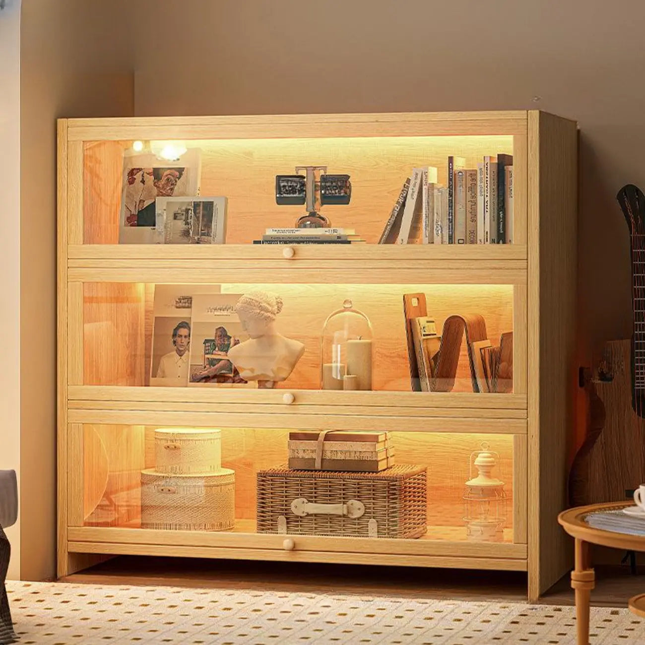 Bibliothèque verticale contemporaine à 5 étagères en bois brun noyer