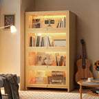 Bibliothèque verticale contemporaine à 5 étagères en bois brun noyer